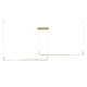 GloboStar® LINARIA DUO 60926 Κρεμαστό Φωτιστικό Οροφής Design LED CCT 72W 8300lm 200° AC 220-240V - Εναλλαγή Φωτισμού μέσω Τηλεχειριστηρίου All In One Ψυχρό 6000k+Φυσικό 4500k+Θερμό 2700k Dimmable Μ220 x Π4 x Υ25cm - Χρυσό Πλατίνα - 3 Years Warranty