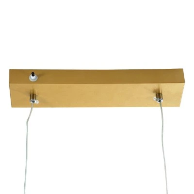 GloboStar® LINARIA DUO 60926 Κρεμαστό Φωτιστικό Οροφής Design LED CCT 72W 8300lm 200° AC 220-240V - Εναλλαγή Φωτισμού μέσω Τηλεχειριστηρίου All In One Ψυχρό 6000k+Φυσικό 4500k+Θερμό 2700k Dimmable Μ220 x Π4 x Υ25cm - Χρυσό Πλατίνα - 3 Years Warranty