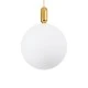 GloboStar® ESTETICO 61494 Μοντέρνο Κρεμαστό Φωτιστικό Μπάλα Μονόφωτο 1 x E27 IP20 Λευκό Γυαλί με Χρυσό Μέταλλο - Μ40 x Π40 x Υ58cm
