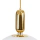 GloboStar® ESTETICO 61494 Μοντέρνο Κρεμαστό Φωτιστικό Μπάλα Μονόφωτο 1 x E27 IP20 Λευκό Γυαλί με Χρυσό Μέταλλο - Μ40 x Π40 x Υ58cm
