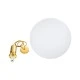 GloboStar® ESTETICO 61494 Μοντέρνο Κρεμαστό Φωτιστικό Μπάλα Μονόφωτο 1 x E27 IP20 Λευκό Γυαλί με Χρυσό Μέταλλο - Μ40 x Π40 x Υ58cm