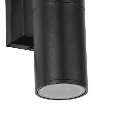 Επιτοίχια απλίκα kelvo® WALLY δίφωτη με ντουί GU10 AC 220-240V IP65 μαύρο ματ 6.4x11x25cm Επιτοίχια απλίκα kelvo® WALLY δίφωτη με ντουί GU10 AC 220-240V IP65 μαύρο ματ 6.4x11x25cm