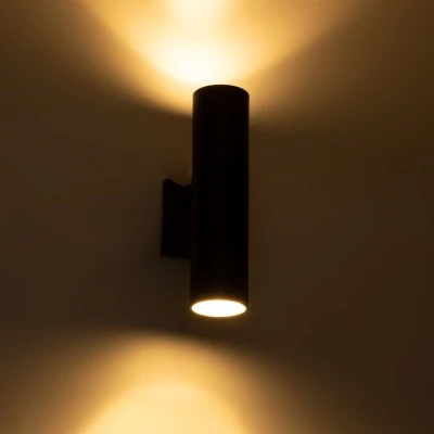 Επιτοίχια απλίκα kelvo® WALLY δίφωτη με ντουί GU10 AC 220-240V IP65 μαύρο ματ 6.4x11x25cm Επιτοίχια απλίκα kelvo® WALLY δίφωτη με ντουί GU10 AC 220-240V IP65 μαύρο ματ 6.4x11x25cm