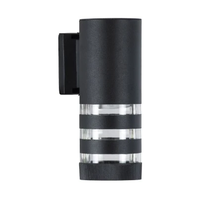 Μοντέρνα απλίκα τοίχου kelvo® ORION για 1 λάμπα GU10 AC 220-240V IP65 μαύρο ματ 9x15x23.2cm