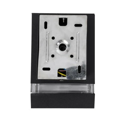 GloboStar® QUATRO 77892 Φωτιστικό Τοίχου - Απλίκα Αρχιτεκτονικού Φωτισμού Εσωτερικού/Εξωτερικού Χώρου Up or Down Μονόφωτο 1 x GU10 AC220-240V Αδιάβροχο IP65 - Σώμα Αλουμινίου & Tempered Glass - Μ11 x Π10 x Υ16.4cm - Μαύρο - 5 Years Warranty