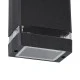 GloboStar® QUATRO 77892 Φωτιστικό Τοίχου - Απλίκα Αρχιτεκτονικού Φωτισμού Εσωτερικού/Εξωτερικού Χώρου Up or Down Μονόφωτο 1 x GU10 AC220-240V Αδιάβροχο IP65 - Σώμα Αλουμινίου & Tempered Glass - Μ11 x Π10 x Υ16.4cm - Μαύρο - 5 Years Warranty