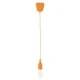 GloboStar® CABLITO 61554 Μοντέρνο Κρεμαστό Φωτιστικό Οροφής Μονόφωτο 1 x E27 Πορτοκαλί Σιλικόνης Ανάρτηση με Υφασμάτινο Καλώδιο Φ4 x Υ110cm