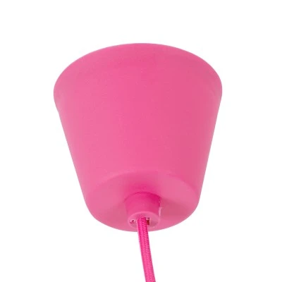 GloboStar® CABLITO 61552 Μοντέρνο Κρεμαστό Φωτιστικό Οροφής Μονόφωτο 1 x E27 Φούξια Σιλικόνης Ανάρτηση με Υφασμάτινο Καλώδιο Φ4 x Υ110cm