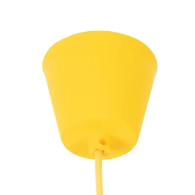 GloboStar® CABLITO 61555 Μοντέρνο Κρεμαστό Φωτιστικό Οροφής Μονόφωτο 1 x E27 Κίτρινο Σιλικόνης Ανάρτηση με Υφασμάτινο Καλώδιο Φ4 x Υ110cm