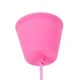 GloboStar® CABLITO 61553 Μοντέρνο Κρεμαστό Φωτιστικό Οροφής Μονόφωτο 1 x E27 Ροζ Σιλικόνης Ανάρτηση με Υφασμάτινο Καλώδιο Φ4 x Υ110cm