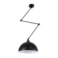Μοντέρνο φωτιστικό οροφής μονόφωτο LOTUS BLACK μαύρο ματ μεταλλικό καμπάνα 1xE27 IP20 Φ30x21x105cm