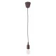 GloboStar® CABLITO 61561 Μοντέρνο Κρεμαστό Φωτιστικό Οροφής Μονόφωτο 1 x E27 Καφέ Σιλικόνης Ανάρτηση με Υφασμάτινο Καλώδιο Φ4 x Υ110cm
