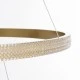 GloboStar® DIAMOND TRIO 61141 Κρεμαστό Φωτιστικό Δαχτυλίδι-Κύκλος LED CCT 150W 18379lm 360° AC 220-240V - Εναλλαγή Φωτισμού μέσω Τηλεχειριστηρίου All In One Ψυχρό 6000k+Φυσικό 4500k+Θερμό 2700k Dimmable Φ60+80+100cm - Χρυσό Βούρτσας - 3 Years Warranty