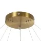 GloboStar® DIAMOND TRIO 61141 Κρεμαστό Φωτιστικό Δαχτυλίδι-Κύκλος LED CCT 150W 18379lm 360° AC 220-240V - Εναλλαγή Φωτισμού μέσω Τηλεχειριστηρίου All In One Ψυχρό 6000k+Φυσικό 4500k+Θερμό 2700k Dimmable Φ60+80+100cm - Χρυσό Βούρτσας - 3 Years Warranty