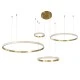 GloboStar® DIAMOND TETRA 61149 Κρεμαστό Φωτιστικό Δαχτυλίδι-Κύκλος LED CCT 150W 18379lm 360° AC 220-240V - Εναλλαγή Φωτισμού μέσω Τηλεχειριστηρίου All In One Ψυχρό 6000k+Φυσικό 4500k+Θερμό 2700k Dimmable Φ25+40+60+80cm - Χρυσό Βούρτσας - 3 Years Warranty