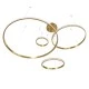 GloboStar® DIAMOND TETRA 61149 Κρεμαστό Φωτιστικό Δαχτυλίδι-Κύκλος LED CCT 150W 18379lm 360° AC 220-240V - Εναλλαγή Φωτισμού μέσω Τηλεχειριστηρίου All In One Ψυχρό 6000k+Φυσικό 4500k+Θερμό 2700k Dimmable Φ25+40+60+80cm - Χρυσό Βούρτσας - 3 Years Warranty