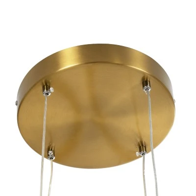 GloboStar® DIAMOND TETRA 61149 Κρεμαστό Φωτιστικό Δαχτυλίδι-Κύκλος LED CCT 150W 18379lm 360° AC 220-240V - Εναλλαγή Φωτισμού μέσω Τηλεχειριστηρίου All In One Ψυχρό 6000k+Φυσικό 4500k+Θερμό 2700k Dimmable Φ25+40+60+80cm - Χρυσό Βούρτσας - 3 Years Warranty