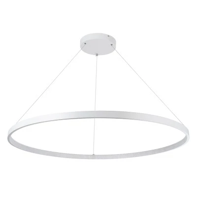 GloboStar® DIAMOND 61518 Κρεμαστό Φωτιστικό Δαχτυλίδι-Κύκλος LED CCT 75W 8400lm 360° AC 220-240V - Εναλλαγή Φωτισμού μέσω Τηλεχειριστηρίου All In One Ψυχρό 6000k+Φυσικό 4500k+Θερμό 2700k Dimmable Φ100cm - Λευκό - 3 Years Warranty