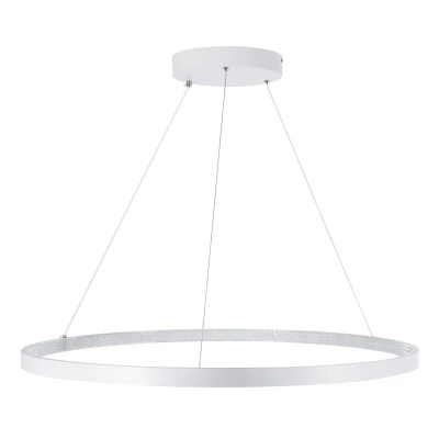 GloboStar® DIAMOND 61521 Κρεμαστό Φωτιστικό Δαχτυλίδι-Κύκλος LED CCT 67W 7504lm 360° AC 220-240V - Εναλλαγή Φωτισμού μέσω Τηλεχειριστηρίου All In One Ψυχρό 6000k+Φυσικό 4500k+Θερμό 2700k Dimmable Φ80cm - Λευκό - 3 Years Warranty