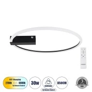 Φωτιστικό Οροφής Δαχτυλίδι-Κύκλος LED CINDERELLA CCT 30W 3360lm 360° AC 220-240V - Εναλλαγή Φωτισμού μέσω Τηλεχειριστηρίου All In One- Μαύρο Φωτιστικό Οροφής Δαχτυλίδι-Κύκλος LED CINDERELLA CCT 30W 3360lm 360° AC 220-240V - Εναλλαγή Φωτισμού μέσω Τηλεχειριστηρίου All In One- Μαύρο