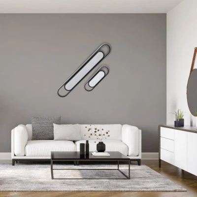 GloboStar® IGOR 61216 Φωτιστικό Οροφής Linear Design LED CCT 24W 2880lm 210° AC 220-240V - Εναλλαγή Φωτισμού μέσω Διακόπτη On/Off All In One Ψυχρό 6000k+Φυσικό 4500k+Θερμό 2700k Μ41 x Π13 x Υ4.5cm - Μαύρο - 3 Years Warranty