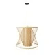 Boho Κρεμαστό Φωτιστικό HIBISCUS Μονόφωτο 1 x E27 AC220-240V IP20 - Φ60 x Υ50cm - Μπεζ Ξύλινο Πλέγμα - GloboStar® HIBISCUS 01925 Boho Κρεμαστό Φωτιστικό Πλέγμα Μονόφωτο 1 x E27 IP20 Μπεζ Ξύλο - Μ60 x Π60 x Υ50cm