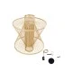 GloboStar® HIBISCUS 01931 Boho Κρεμαστό Φωτιστικό Πλέγμα Μονόφωτο 1 x E27 IP20 Μπεζ Ξύλο - Μ50 x Π50 x Υ60cm