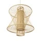 GloboStar® HIBISCUS 01931 Boho Κρεμαστό Φωτιστικό Πλέγμα Μονόφωτο 1 x E27 IP20 Μπεζ Ξύλο - Μ50 x Π50 x Υ60cm
