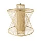 GloboStar® HIBISCUS 01931 Boho Κρεμαστό Φωτιστικό Πλέγμα Μονόφωτο 1 x E27 IP20 Μπεζ Ξύλο - Μ50 x Π50 x Υ60cm