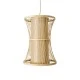 GloboStar® HIBISCUS 01932 Boho Κρεμαστό Φωτιστικό Πλέγμα Μονόφωτο 1 x E27 IP20 Μπεζ Ξύλο - Μ30 x Π30 x Υ40cm