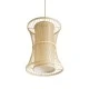 GloboStar® HIBISCUS 01932 Boho Κρεμαστό Φωτιστικό Πλέγμα Μονόφωτο 1 x E27 IP20 Μπεζ Ξύλο - Μ30 x Π30 x Υ40cm