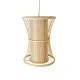 GloboStar® HIBISCUS 01932 Boho Κρεμαστό Φωτιστικό Πλέγμα Μονόφωτο 1 x E27 IP20 Μπεζ Ξύλο - Μ30 x Π30 x Υ40cm