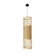 GloboStar® HIBISCUS 01933 Boho Κρεμαστό Φωτιστικό Οροφής Μονόφωτο 1 x E27 AC220-240V IP20 - Φ20 x Υ70cm - Μπεζ Ξύλινο Πλέγμα - 5 Years Warranty