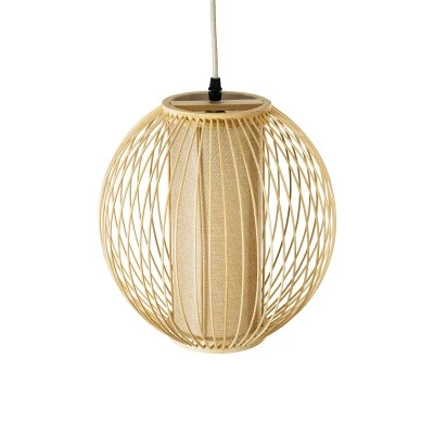 Boho Κρεμαστό Φωτιστικό HIBISCUS Μονόφωτο 1 x E27 AC220-240V IP20 - Φ28 x Υ28cm - Μπεζ Ξύλινο Πλέγμα GloboStar® HIBISCUS 01934 Boho Κρεμαστό Φωτιστικό Πλέγμα Μονόφωτο 1 x E27 IP20 Μπεζ Ξύλο - Μ28 x Π28 x Υ28cm