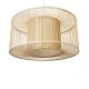GloboStar® HIBISCUS 01936 Boho Κρεμαστό Φωτιστικό Πλέγμα Μονόφωτο 1 x E27 IP20 Μπεζ Ξύλο - Μ80 x Π80 x Υ38cm