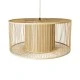 GloboStar® HIBISCUS 01936 Boho Κρεμαστό Φωτιστικό Πλέγμα Μονόφωτο 1 x E27 IP20 Μπεζ Ξύλο - Μ80 x Π80 x Υ38cm