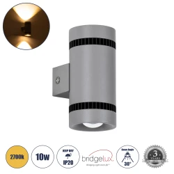 Μοντέρνο επιτοίχιο φωτιστικό LED kelvo® CANNONAL 10W 1150lm θερμό λευκό 2700K 30° IP20 μαύρο ματ & γκρι ανθρακί ματ 5x6.5x11cm