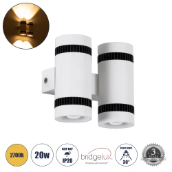 Μοντέρνα επιτοίχια απλίκα LED kelvo® CANNONAL 20W 2300lm θερμό λευκό 2700K 30° μαύρο ματ & λευκό ματ 12x6.5x11cm