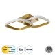 GloboStar® NORA 61063 Φωτιστικό Οροφής Design LED CCT 22W 2640lm 300° AC 220-240V - Εναλλαγή Φωτισμού μέσω Διακόπτη On/Off All In One Ψυχρό 6000k+Φυσικό 4500k+Θερμό 2700k Μ40 x Π24 x Υ7cm - Χρυσό Βούρτσας