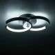 GloboStar® EVA 61067 Φωτιστικό Οροφής Design LED CCT 16W 1920lm 300° AC 220-240V - Εναλλαγή Φωτισμού μέσω Διακόπτη On/Off All In One Ψυχρό 6000k+Φυσικό 4500k+Θερμό 2700k Μ33 x Π21 x Υ7cm - Μαύρο