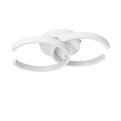 GloboStar® EVA 61068 Φωτιστικό Οροφής Design LED CCT 16W 1920lm 300° AC 220-240V - Εναλλαγή Φωτισμού μέσω Διακόπτη On/Off All In One Ψυχρό 6000k+Φυσικό 4500k+Θερμό 2700k Μ33 x Π21 x Υ7cm - Λευκό