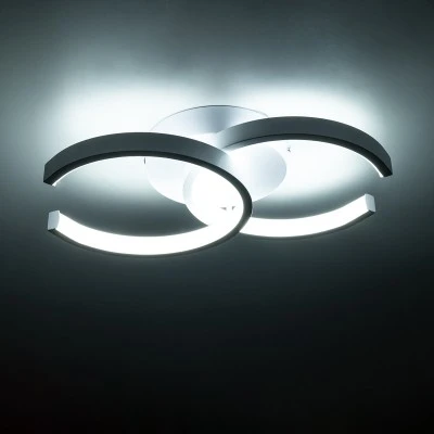GloboStar® EVA 61068 Φωτιστικό Οροφής Design LED CCT 16W 1920lm 300° AC 220-240V - Εναλλαγή Φωτισμού μέσω Διακόπτη On/Off All In One Ψυχρό 6000k+Φυσικό 4500k+Θερμό 2700k Μ33 x Π21 x Υ7cm - Λευκό