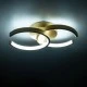 GloboStar® EVA 61069 Φωτιστικό Οροφής Design LED CCT 16W 1920lm 300° AC 220-240V - Εναλλαγή Φωτισμού μέσω Διακόπτη On/Off All In One Ψυχρό 6000k+Φυσικό 4500k+Θερμό 2700k Μ33 x Π21 x Υ7cm - Χρυσό Βούρτσας
