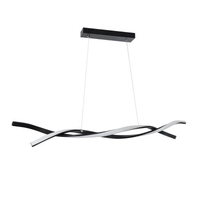GloboStar® MORALES 61275 Κρεμαστό Φωτιστικό Οροφής Design LED CCT 54W 6048lm 200° AC 220-240V - Εναλλαγή Φωτισμού μέσω Τηλεχειριστηρίου All In One Ψυχρό 6000k+Φυσικό 4500k+Θερμό 2700k Dimmable Μ90 x Π14 x Υ14cm - Μαύρο - 3 Years Warranty