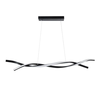 GloboStar® MORALES 61275 Κρεμαστό Φωτιστικό Οροφής Design LED CCT 54W 6048lm 200° AC 220-240V - Εναλλαγή Φωτισμού μέσω Τηλεχειριστηρίου All In One Ψυχρό 6000k+Φυσικό 4500k+Θερμό 2700k Dimmable Μ90 x Π14 x Υ14cm - Μαύρο - 3 Years Warranty