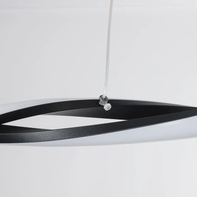 GloboStar® MORALES 61275 Κρεμαστό Φωτιστικό Οροφής Design LED CCT 54W 6048lm 200° AC 220-240V - Εναλλαγή Φωτισμού μέσω Τηλεχειριστηρίου All In One Ψυχρό 6000k+Φυσικό 4500k+Θερμό 2700k Dimmable Μ90 x Π14 x Υ14cm - Μαύρο - 3 Years Warranty