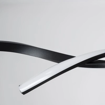 GloboStar® MORALES 61275 Κρεμαστό Φωτιστικό Οροφής Design LED CCT 54W 6048lm 200° AC 220-240V - Εναλλαγή Φωτισμού μέσω Τηλεχειριστηρίου All In One Ψυχρό 6000k+Φυσικό 4500k+Θερμό 2700k Dimmable Μ90 x Π14 x Υ14cm - Μαύρο - 3 Years Warranty