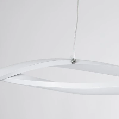 GloboStar® MORALES 61276 Κρεμαστό Φωτιστικό Οροφής Design LED CCT 54W 6048lm 200° AC 220-240V - Εναλλαγή Φωτισμού μέσω Τηλεχειριστηρίου All In One Ψυχρό 6000k+Φυσικό 4500k+Θερμό 2700k Dimmable Μ90 x Π14 x Υ14cm - Λευκό - 3 Years Warranty