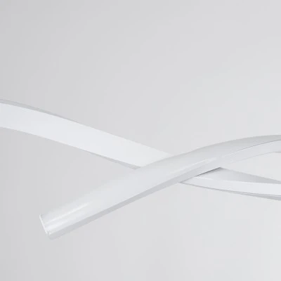 GloboStar® MORALES 61276 Κρεμαστό Φωτιστικό Οροφής Design LED CCT 54W 6048lm 200° AC 220-240V - Εναλλαγή Φωτισμού μέσω Τηλεχειριστηρίου All In One Ψυχρό 6000k+Φυσικό 4500k+Θερμό 2700k Dimmable Μ90 x Π14 x Υ14cm - Λευκό - 3 Years Warranty