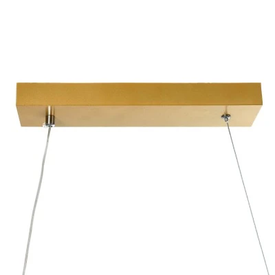 GloboStar® MORALES 61278 Κρεμαστό Φωτιστικό Οροφής Design LED CCT 54W 6048lm 200° AC 220-240V - Εναλλαγή Φωτισμού μέσω Τηλεχειριστηρίου All In One Ψυχρό 6000k+Φυσικό 4500k+Θερμό 2700k Dimmable Μ90 x Π14 x Υ14cm - Χρυσό Πλατίνα - 3 Years Warranty